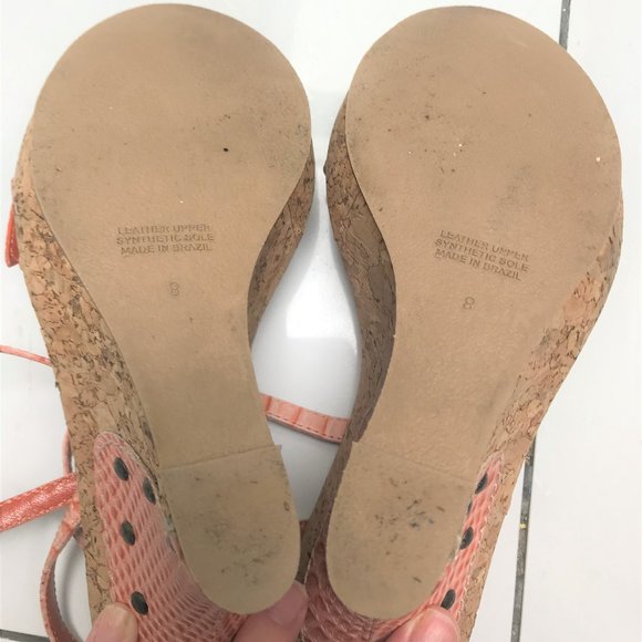 Leather ankle strap wedge sandals - Picture 4 of 9